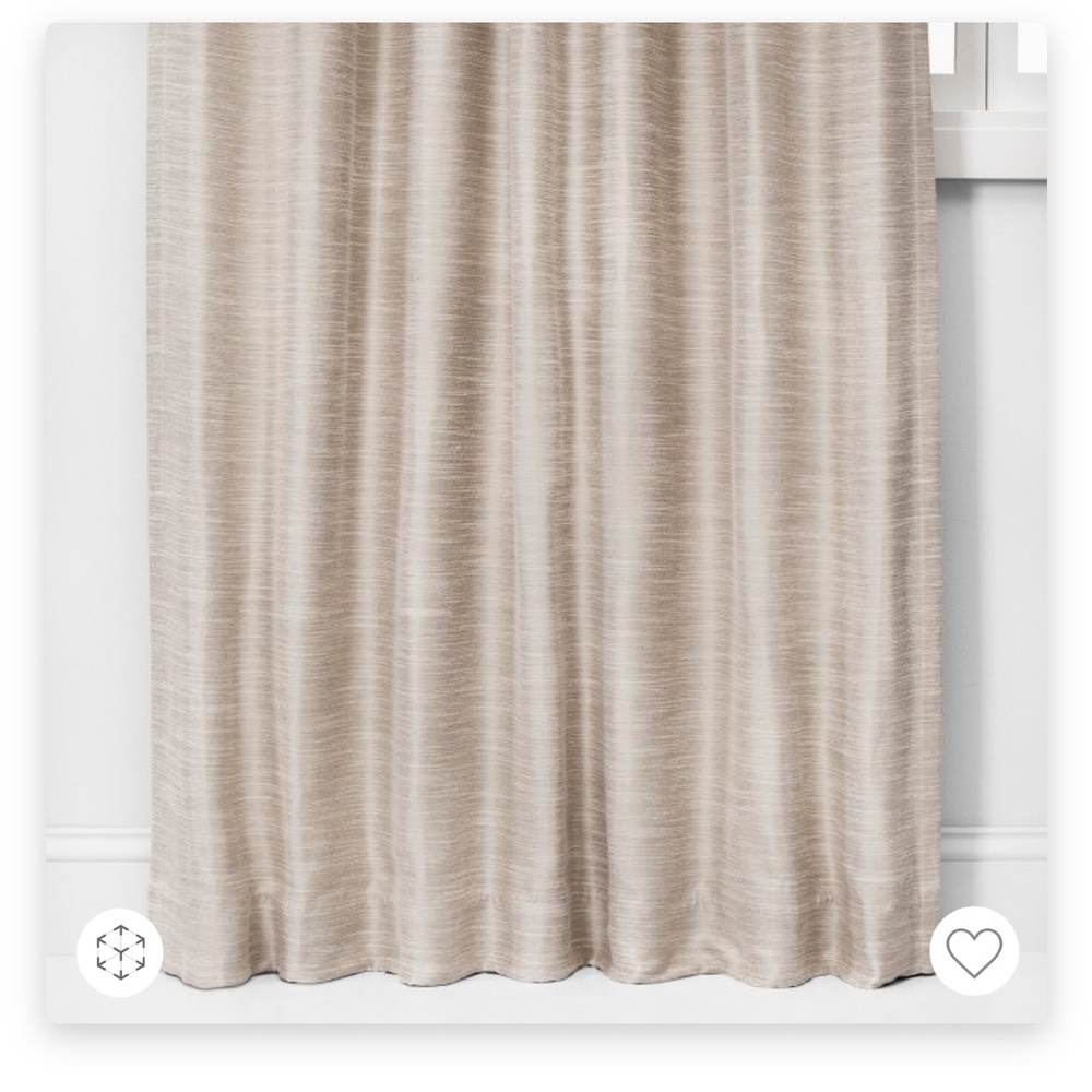 4 panels of 52x84” beige faux silk room darkening drapes - Picture 3 of 7
